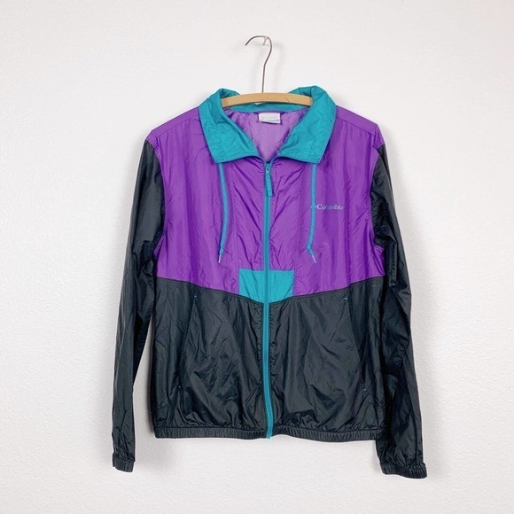 COLUMBIA Retro Colorblock Full Zip Flashback Windbreaker Lightweight Medium - Picture 1 of 5